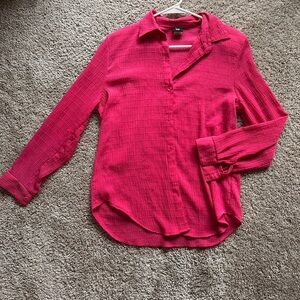 Kiss Me Fuchsia Long Sleeve Top